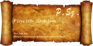 Pinzich Szabina névjegykártya